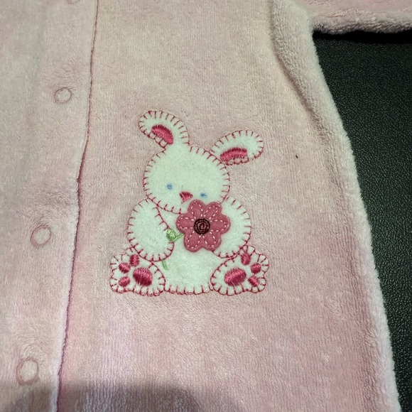 Vintage Carter's Pink Fleece Baby One Piece - Picture 2 of 4